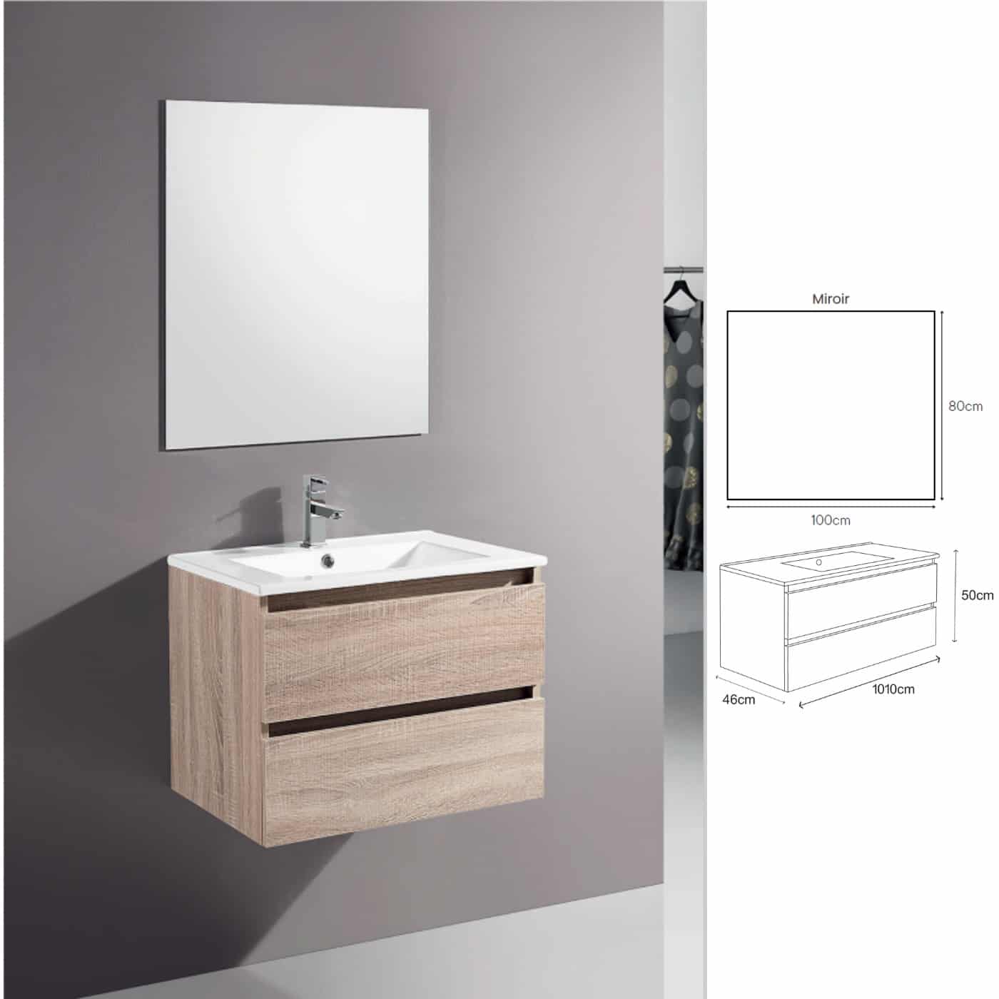 Ensemble meuble avec miroir – Salle de bain